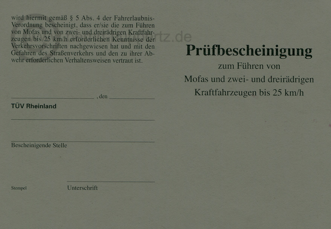 Stilvolle Mofa Prufbescheinigung Kaufen Ohne Prufung Bild